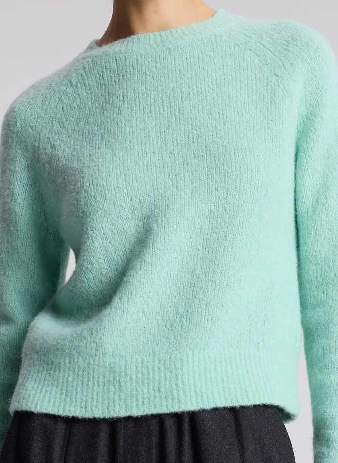 Women Frankie Wool Cashmere Crew Neck Sweater Spearmint ALC Knitwear