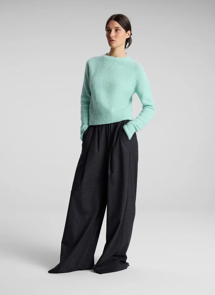 Women Frankie Wool Cashmere Crew Neck Sweater Spearmint ALC Knitwear