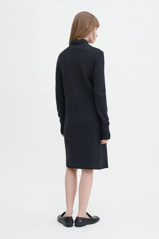 Women Funnelneck Dress Anthracite Melange Filippa K Dresses