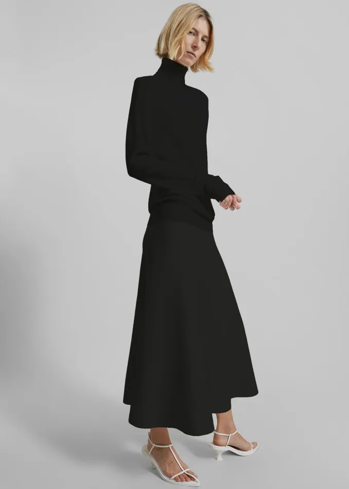 Women Gabrielle Knit Midi Skirt 8211 Black The Frankie Shop Bottoms