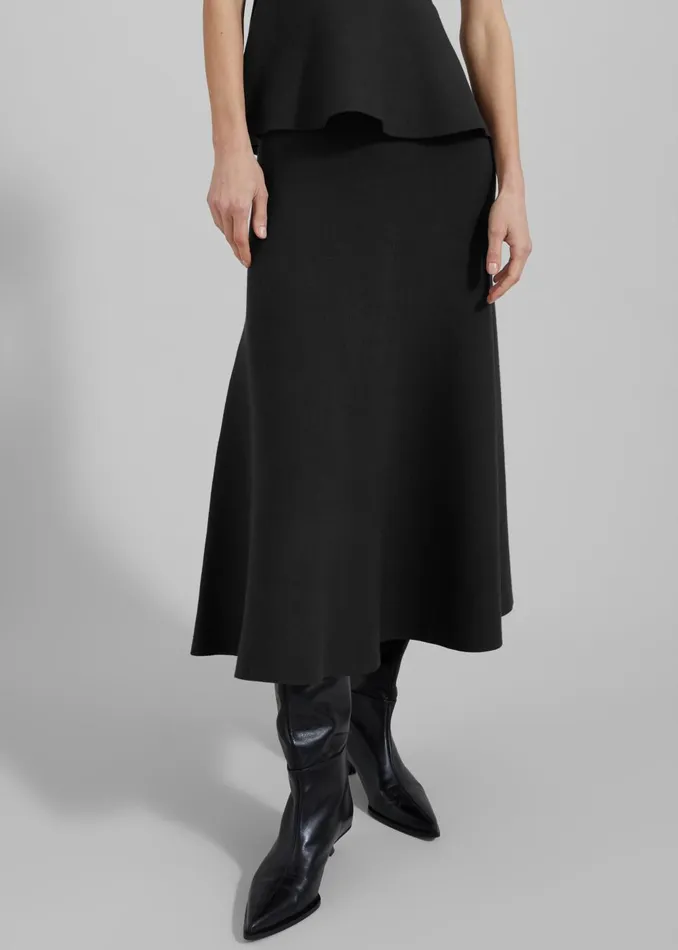 Women Gabrielle Knit Midi Skirt 8211 Black The Frankie Shop Bottoms