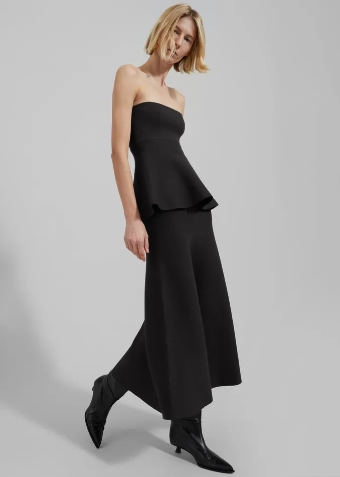 Women Gabrielle Knit Midi Skirt 8211 Black The Frankie Shop Bottoms