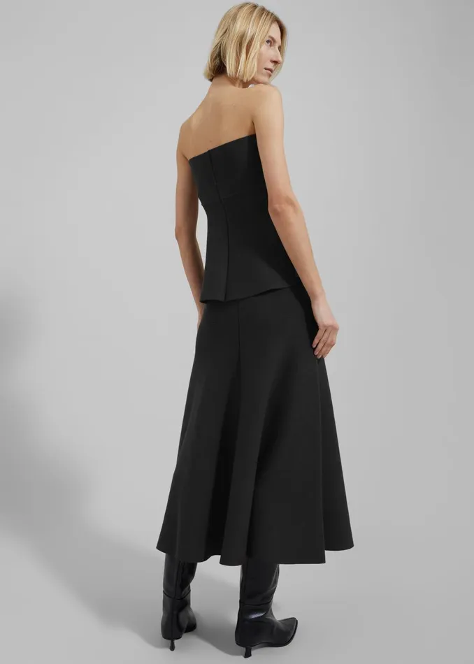 Women Gabrielle Knit Midi Skirt 8211 Black The Frankie Shop Bottoms