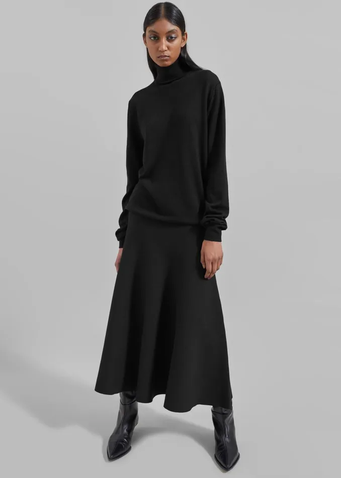 Women Gabrielle Knit Midi Skirt 8211 Black The Frankie Shop Bottoms