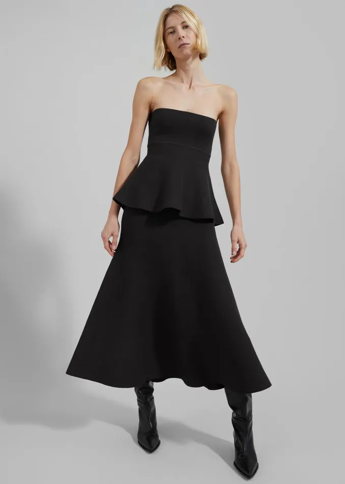 Women Gabrielle Knit Midi Skirt 8211 Black The Frankie Shop Bottoms