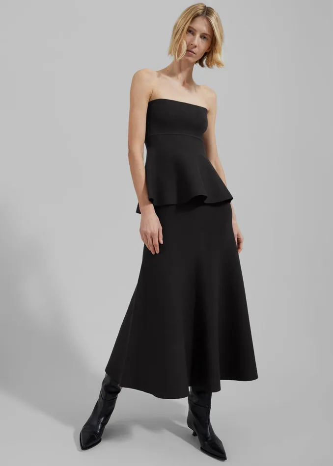 Women Gabrielle Knit Midi Skirt 8211 Black The Frankie Shop Bottoms