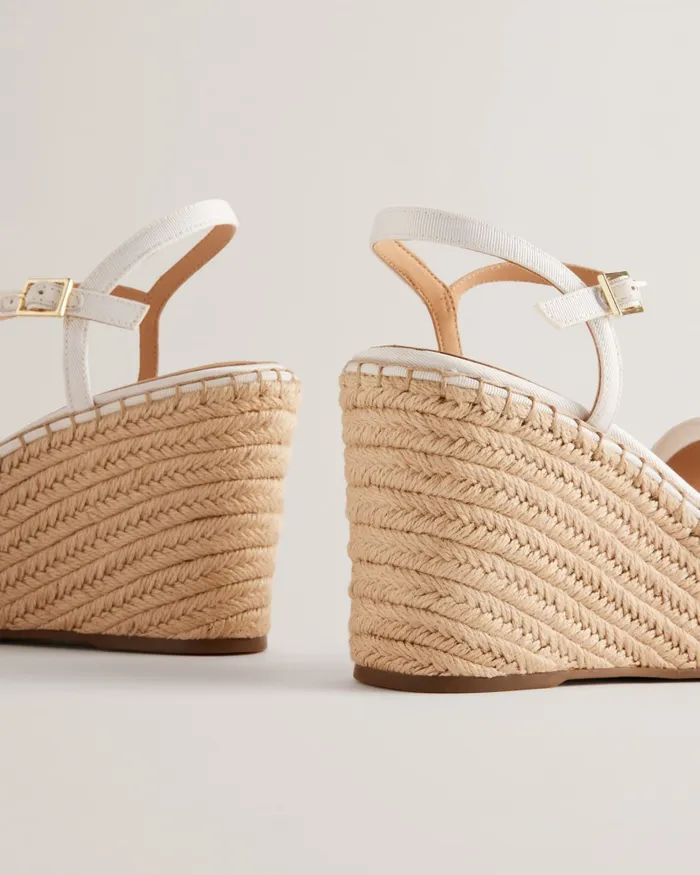 Women GEIIA 8211 Bow Detail Wedge Heeled Sandals White Ted Baker Heels