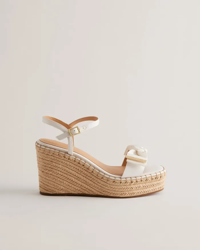 Women GEIIA 8211 Bow Detail Wedge Heeled Sandals White Ted Baker Heels Women GEIIA 8211 Bow Detail Wedge Heeled Sandals White Ted Baker Heels