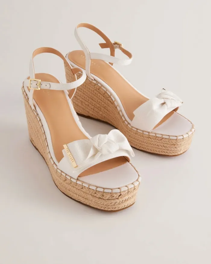 Women GEIIA 8211 Bow Detail Wedge Heeled Sandals White Ted Baker Heels Women GEIIA 8211 Bow Detail Wedge Heeled Sandals White Ted Baker Heels
