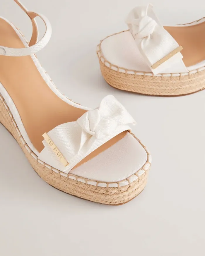Women GEIIA 8211 Bow Detail Wedge Heeled Sandals White Ted Baker Heels Women GEIIA 8211 Bow Detail Wedge Heeled Sandals White Ted Baker Heels