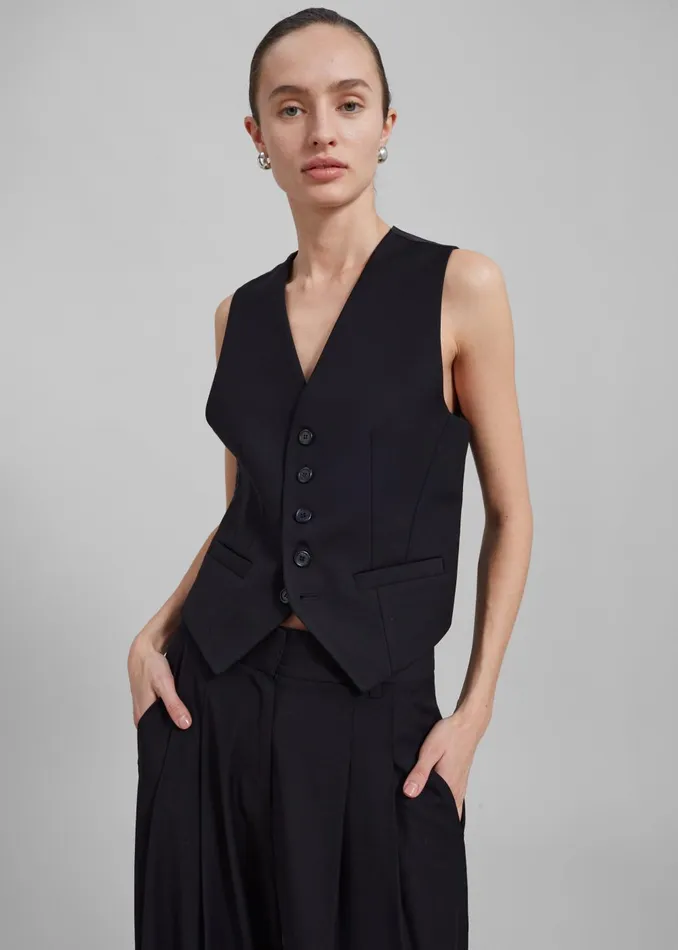 Women Gelso Waistcoat 8211 Black The Frankie Shop Outerwear