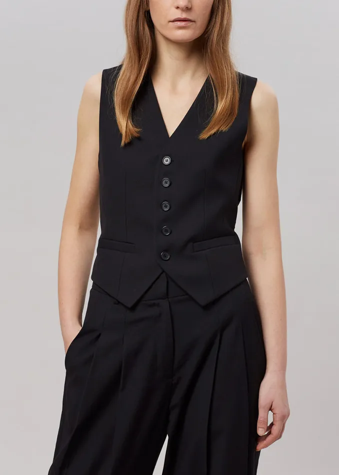 Women Gelso Waistcoat 8211 Black The Frankie Shop Outerwear