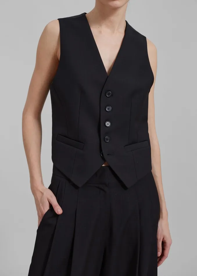 Women Gelso Waistcoat 8211 Black The Frankie Shop Outerwear