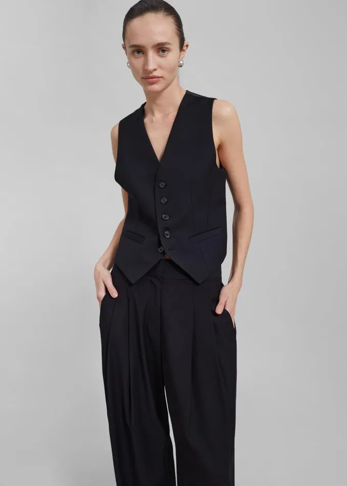 Women Gelso Waistcoat 8211 Black The Frankie Shop Outerwear