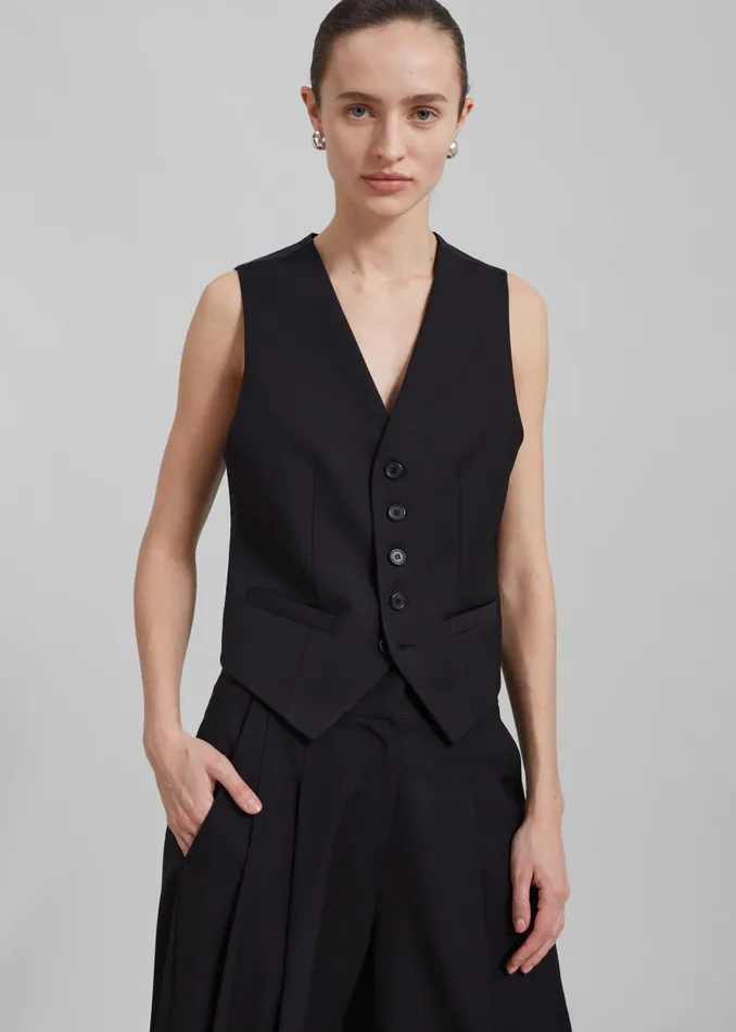 Women Gelso Waistcoat 8211 Black The Frankie Shop Outerwear