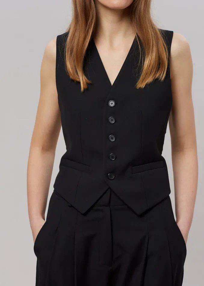 Women Gelso Waistcoat 8211 Black The Frankie Shop Outerwear