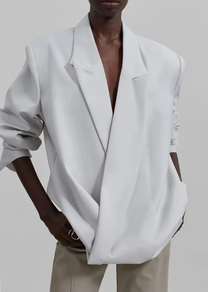 Women Geneva Wrap Blazer 8211 Grey The Frankie Shop Outerwear