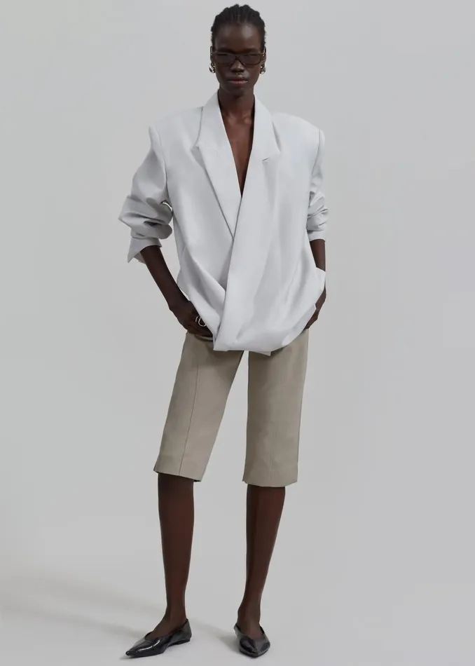 Women Geneva Wrap Blazer 8211 Grey The Frankie Shop Outerwear
