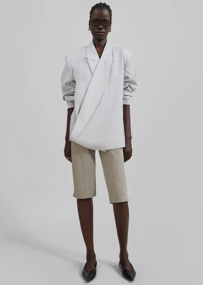 Women Geneva Wrap Blazer 8211 Grey The Frankie Shop Outerwear