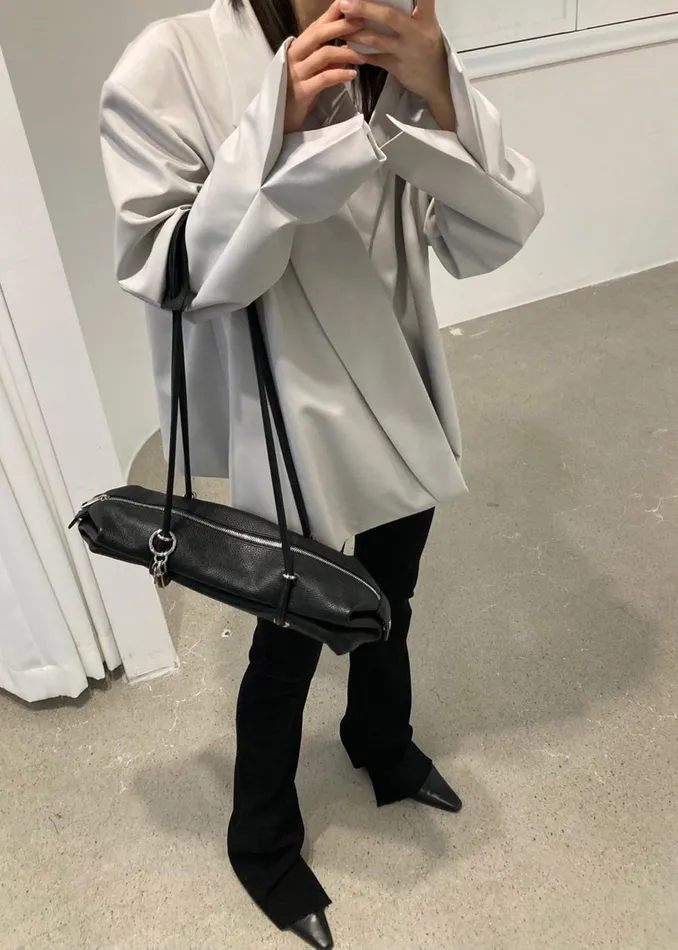 Women Geneva Wrap Blazer 8211 Grey The Frankie Shop Outerwear
