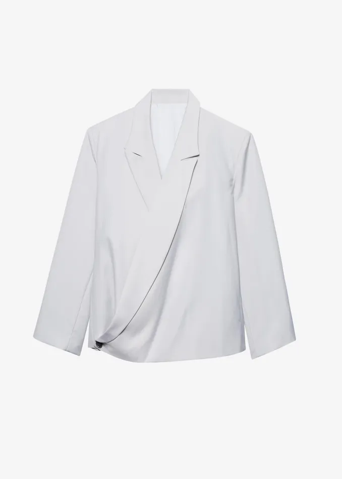 Women Geneva Wrap Blazer 8211 Grey The Frankie Shop Outerwear