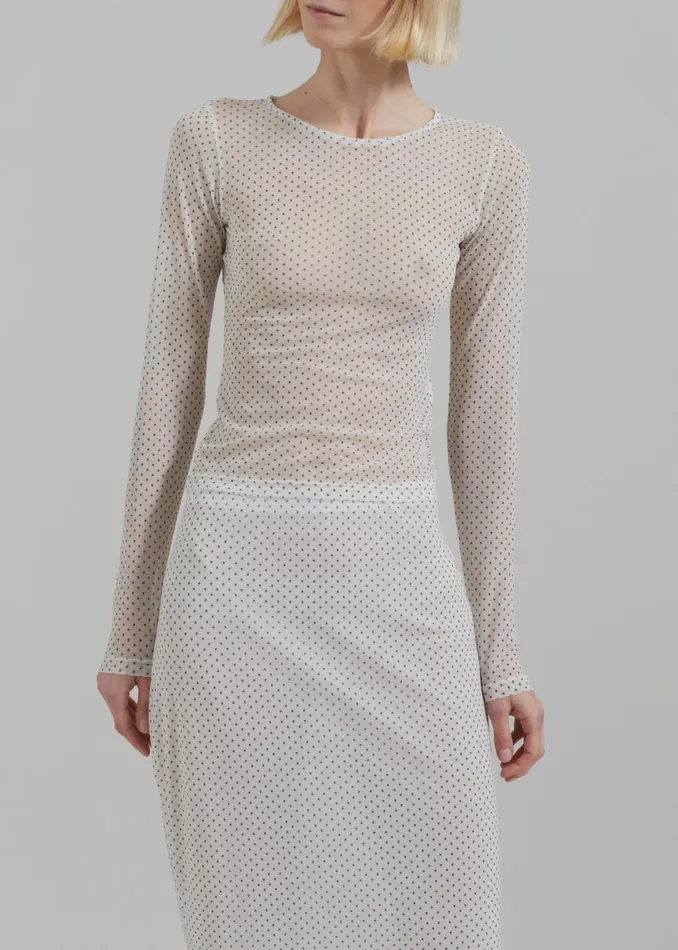 Women Gigi Polka Dot Top 8211 White The Frankie Shop Tops