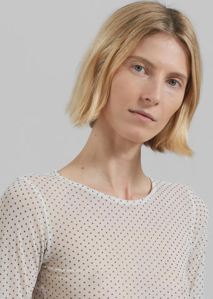 Women Gigi Polka Dot Top 8211 White The Frankie Shop Tops