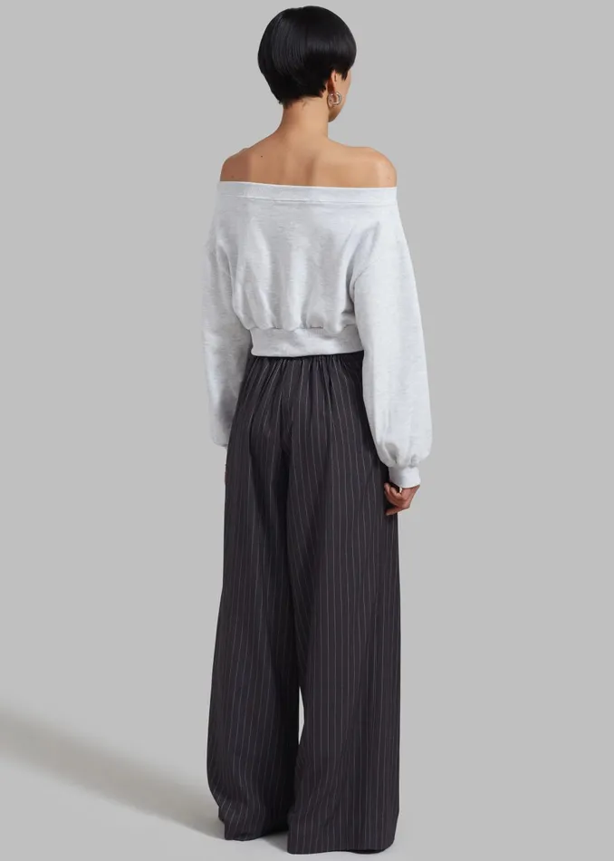 Women Gine Cropped Sweatshirt 8211 Grey Melange The Frankie Shop Tops