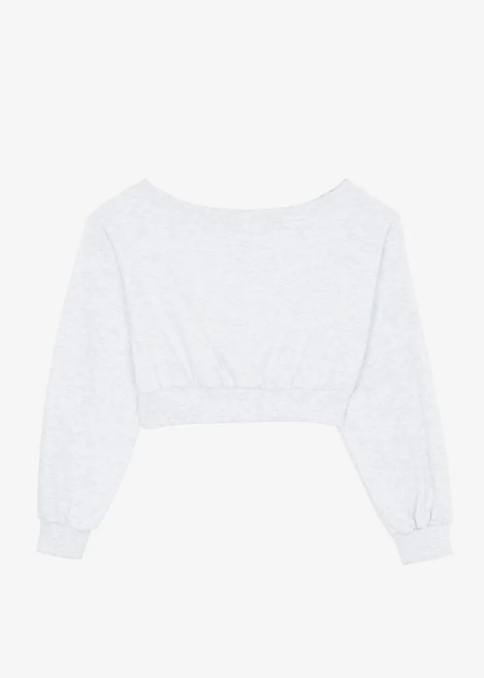 Women Gine Cropped Sweatshirt 8211 Grey Melange The Frankie Shop Tops