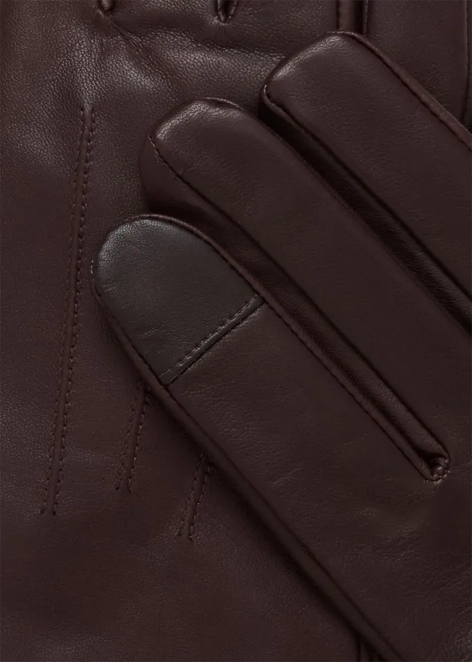 Women Gloves Hobbs Otillia Leather Gloves Mahogany Red