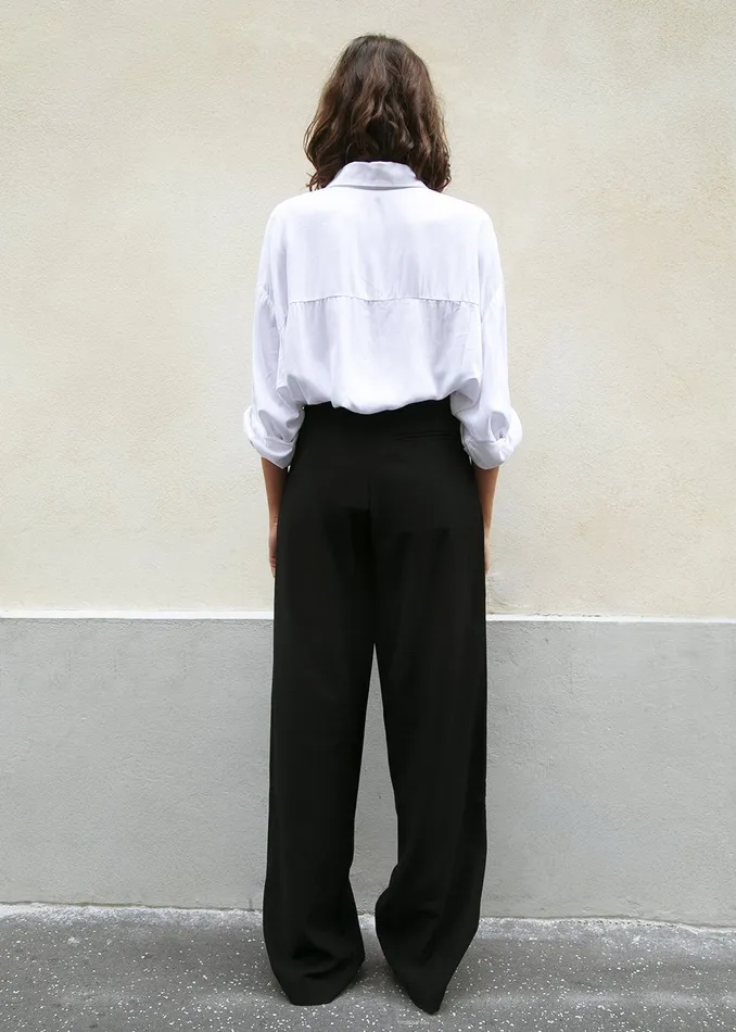 Women Hanna Silky Oversized Blouse 8211 White The Frankie Shop Tops
