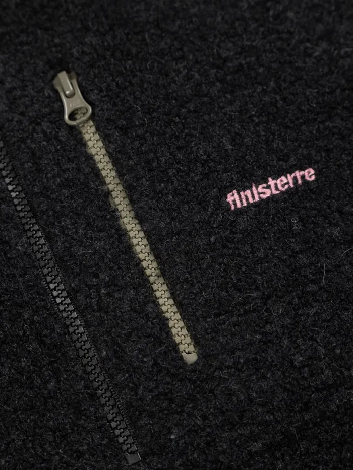 Women Hegen 14 Zip Wool Fleece Raven Black Finisterre Fleece