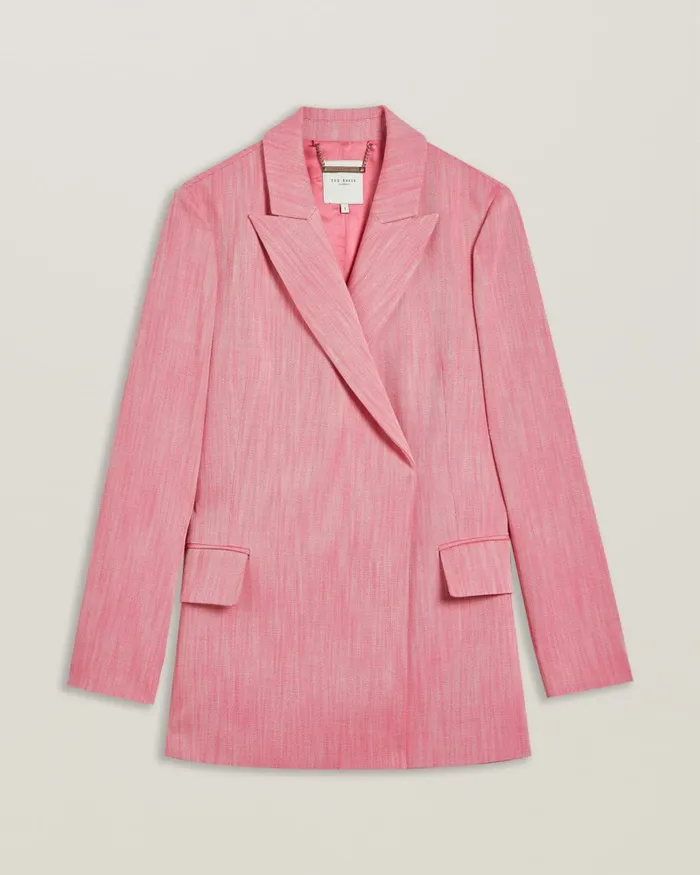 Women HIROKO 8211 Oversized Tailored Wrap Blazer Jacket Pale Pink Ted Baker Coats and Jackets