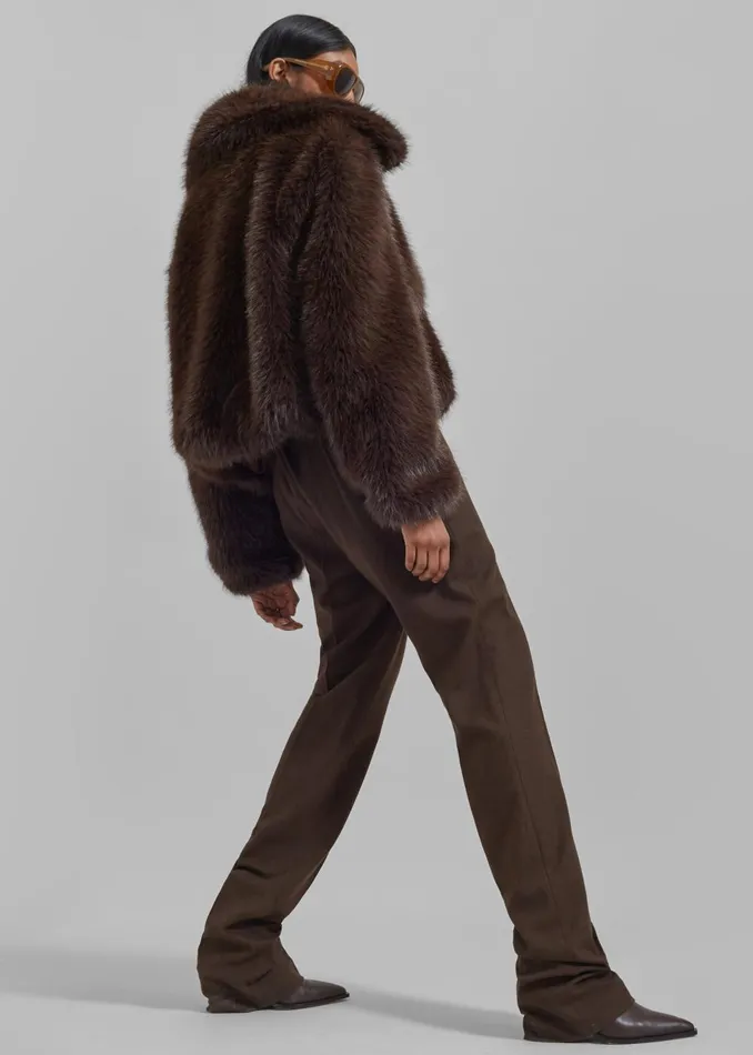 Women Hope Faux Fur Jacket 8211 Brown The Frankie Shop Outerwear