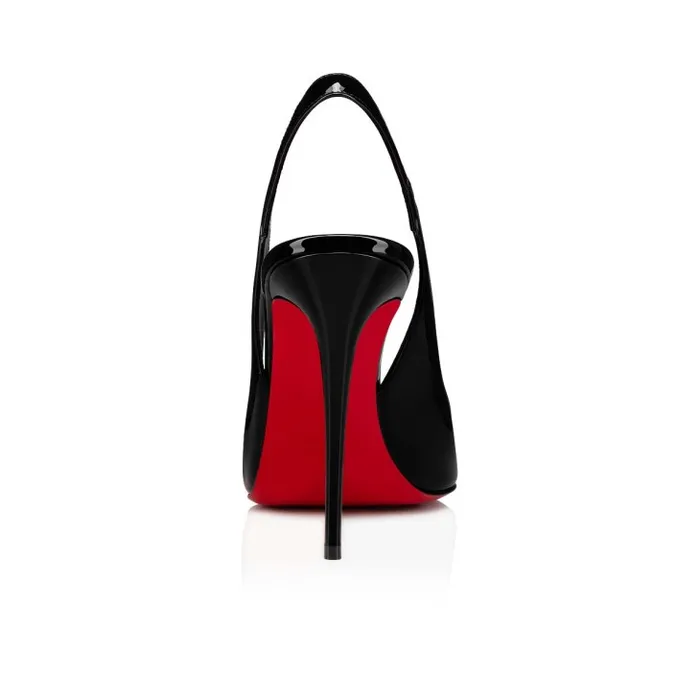 Women Hot Chick Sling 100 Mm Sling Back Pumps 8211 Patent Calf 8211 Black Christian Louboutin Pumps