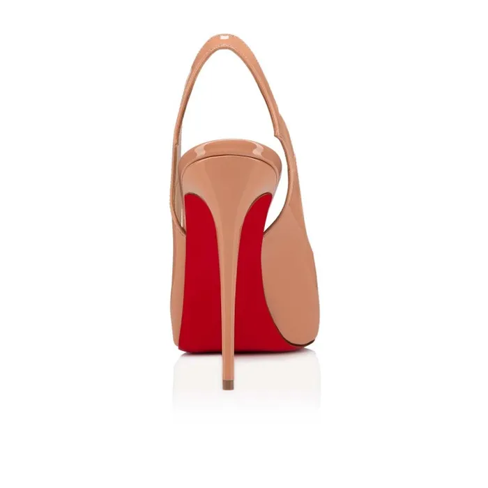 Women Hot Chick Sling Alta 120 Mm Pumps 8211 Patent Calf 8211 Blush Christian Louboutin Platforms
