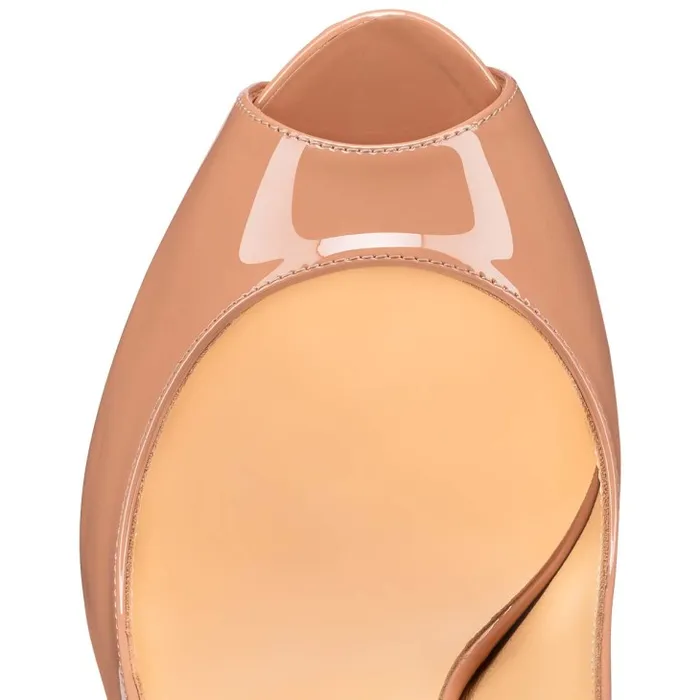 Women Hot Chick Sling Alta 120 Mm Pumps 8211 Patent Calf 8211 Blush Christian Louboutin Platforms