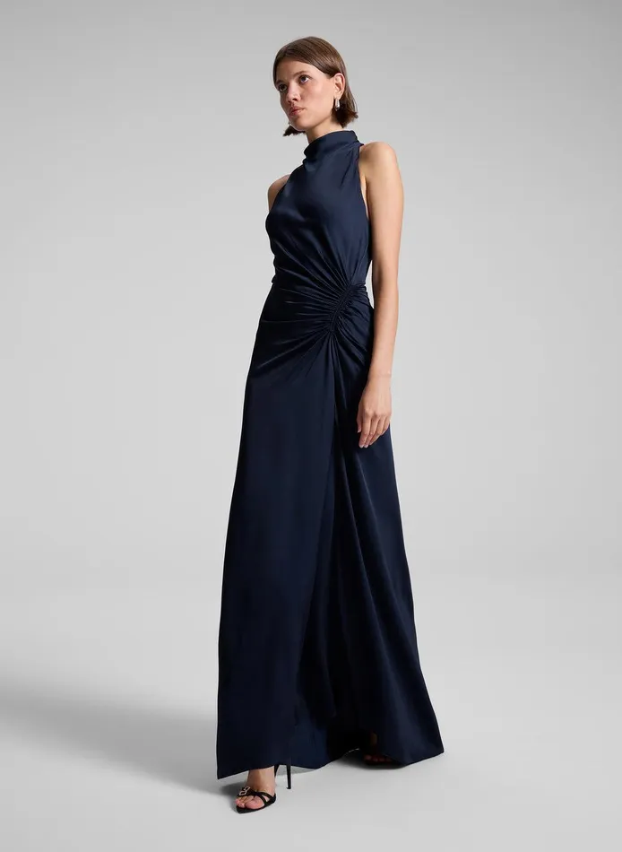 Women Inez Satin Gown Dark Sapphire ALC Dresses