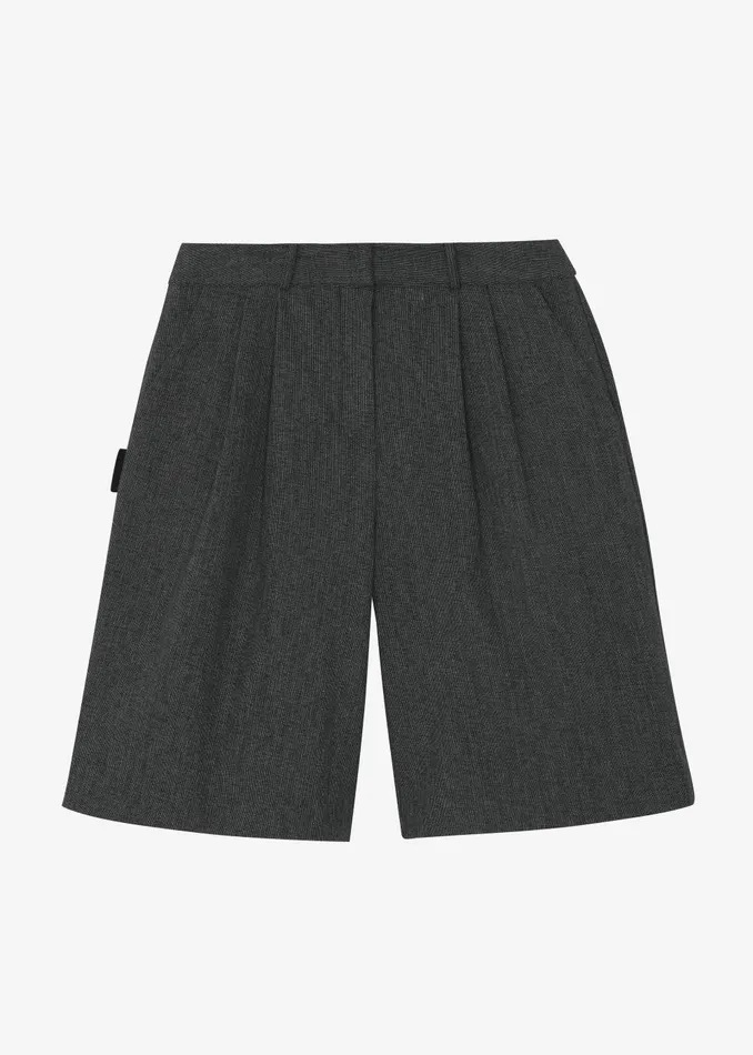 Women Isara Pleated Shorts 8211 Dark Grey Melange The Frankie Shop Bottoms