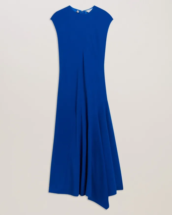 Women ISPARTA 8211 Asymmetric Satin Midi Dress Medium Blue Ted Baker Dresses