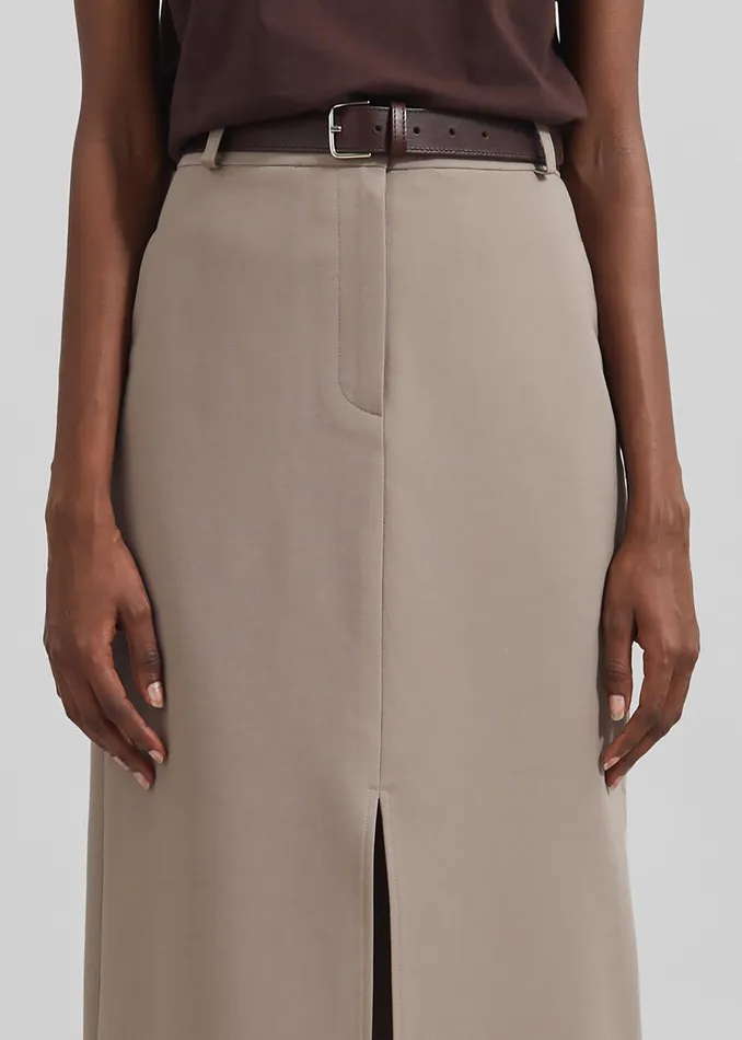 Women Jacey Midi Slit Skirt 8211 Beige The Frankie Shop Bottoms