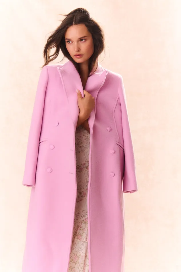 Women Jackets and Coats LoveShackFancy Angeli Wool Military Coat Pirouette Pink Women Jackets and Coats LoveShackFancy Angeli Wool Military Coat Pirouette Pink