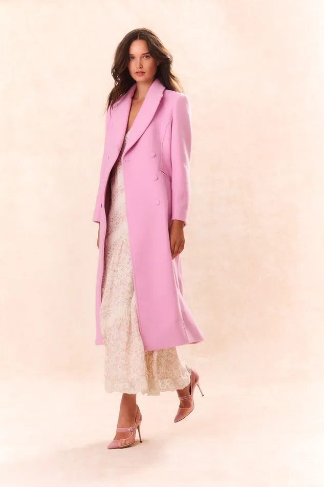 Women Jackets and Coats LoveShackFancy Angeli Wool Military Coat Pirouette Pink Women Jackets and Coats LoveShackFancy Angeli Wool Military Coat Pirouette Pink