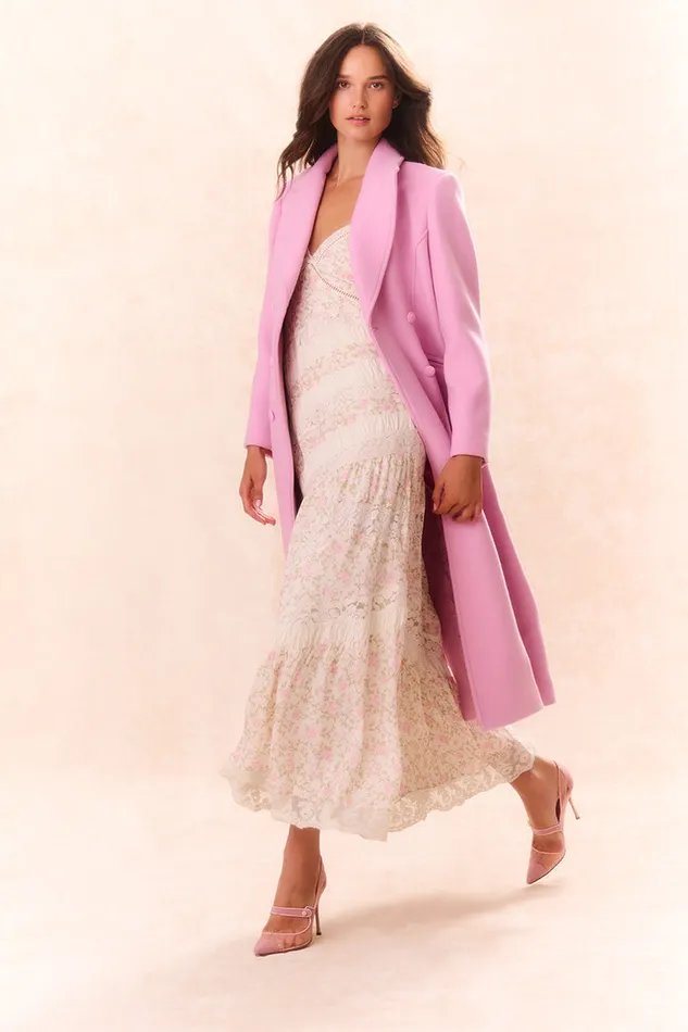Women Jackets and Coats LoveShackFancy Angeli Wool Military Coat Pirouette Pink Women Jackets and Coats LoveShackFancy Angeli Wool Military Coat Pirouette Pink