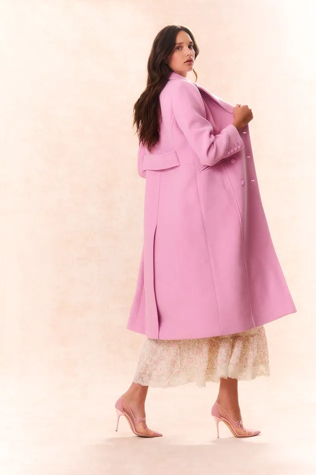 Women Jackets and Coats LoveShackFancy Angeli Wool Military Coat Pirouette Pink Women Jackets and Coats LoveShackFancy Angeli Wool Military Coat Pirouette Pink