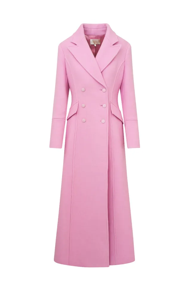Women Jackets and Coats LoveShackFancy Angeli Wool Military Coat Pirouette Pink Women Jackets and Coats LoveShackFancy Angeli Wool Military Coat Pirouette Pink