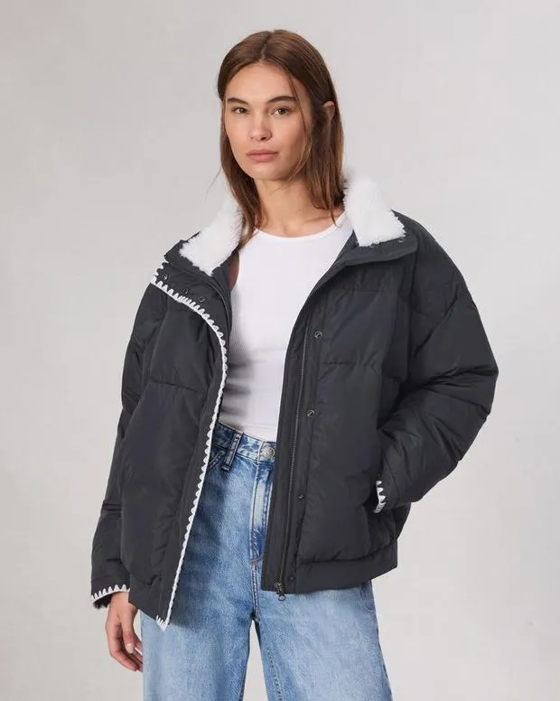 Women Jackets and Coats Rag and Bone Ingrid Puffer Jacket Black