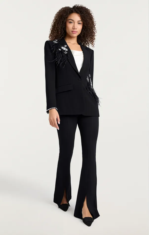 Women Jackets Cinq Sept Feather Bouquet Jamila Blazer Black