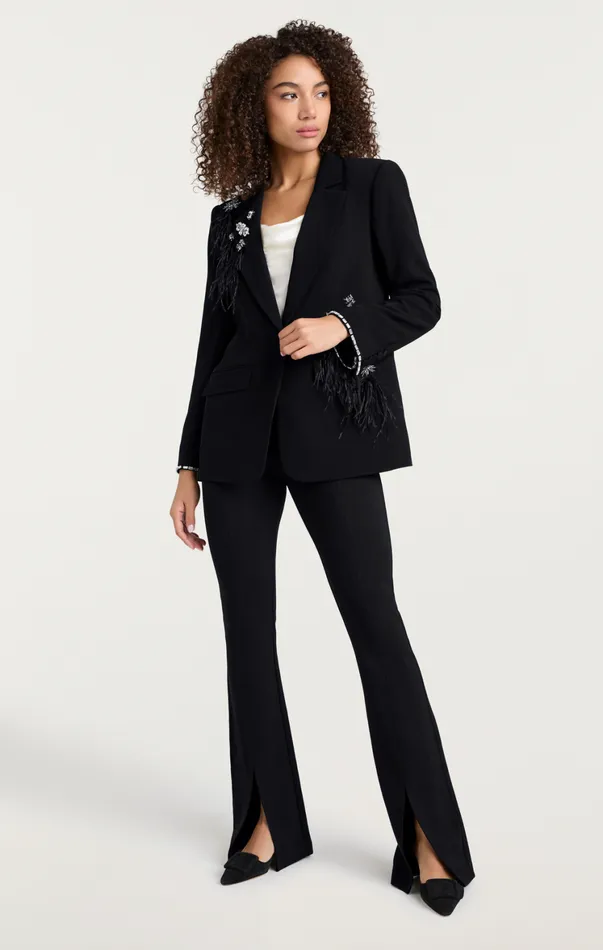 Women Jackets Cinq Sept Feather Bouquet Jamila Blazer Black