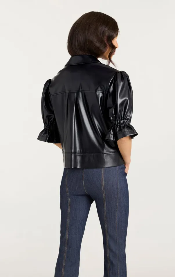 Women Jackets Cinq Sept Lite Vegan Leather Holly Jacket Black